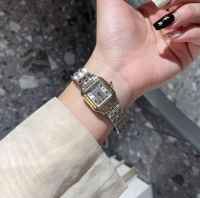 Cartier Stainless Steel Imported Quartz Movement 27*37/22*30MM Gold/Rose Gold Bracelet Lady Watch